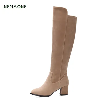

NEMAONE women boots Faux Suede Sexy thigh high boots Women over the knee boots Ladies Autumn Spring High heels boots