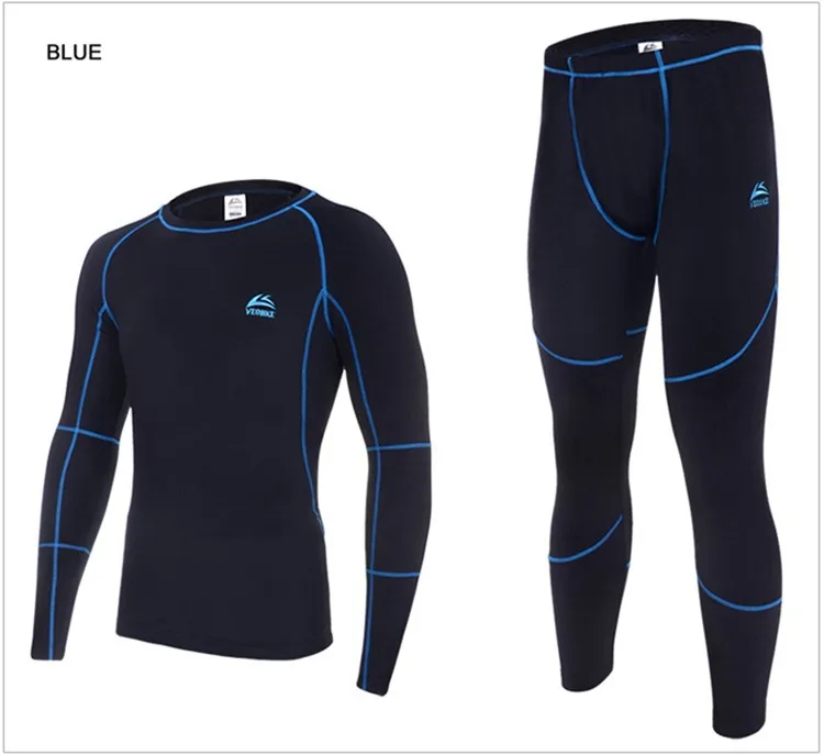 2017 Men's Winter Thermal Underwear Sets Compression Fleece Sweat Quick
