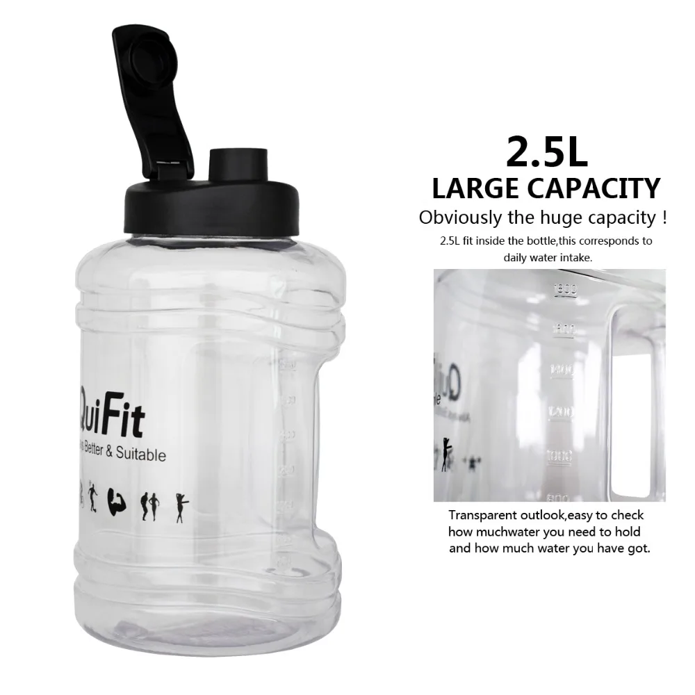 Buildlife 2.5L 83 oz большая емкость PETG пластиковая Герметичная Бутылка воды для подарка