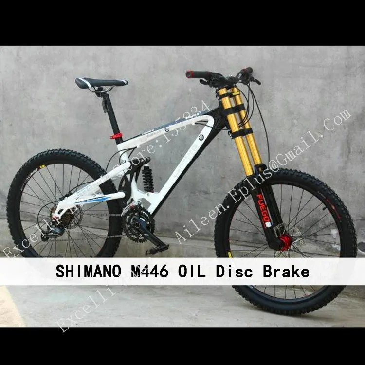 b17-27 Speeds 26 Downhill Mountain Bike TOUGH Oil Spring Full Suspension  Fork SHIMANO M446 OIL Disc Brake Aluminium Alloy Soft-tail Frame 700mm longer hanldlebar KENDA 262.35 Tire