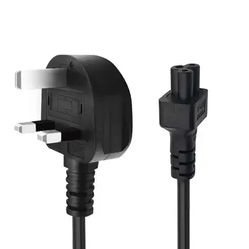 

C5 Cloverleaf 3 Pin Power Lead Cord for Laptop Chargers Scanners Printers And LED TV Monitors (IEC 320 C5 To UK 3 Pin)