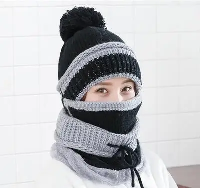 MAERSHEI Inverno das Mulheres Malha cap Quente Bib тушь для ресниц цельный A Prova de Vento Frio Cachecol cap Malha - Цвет: 2 color