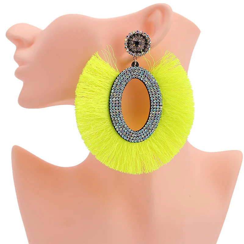 Boho Fashion Dangle Tassel Earrings For Women Geometric Fringed Multicolored Drop Earrings Wedding Party Girl Gifts (12)