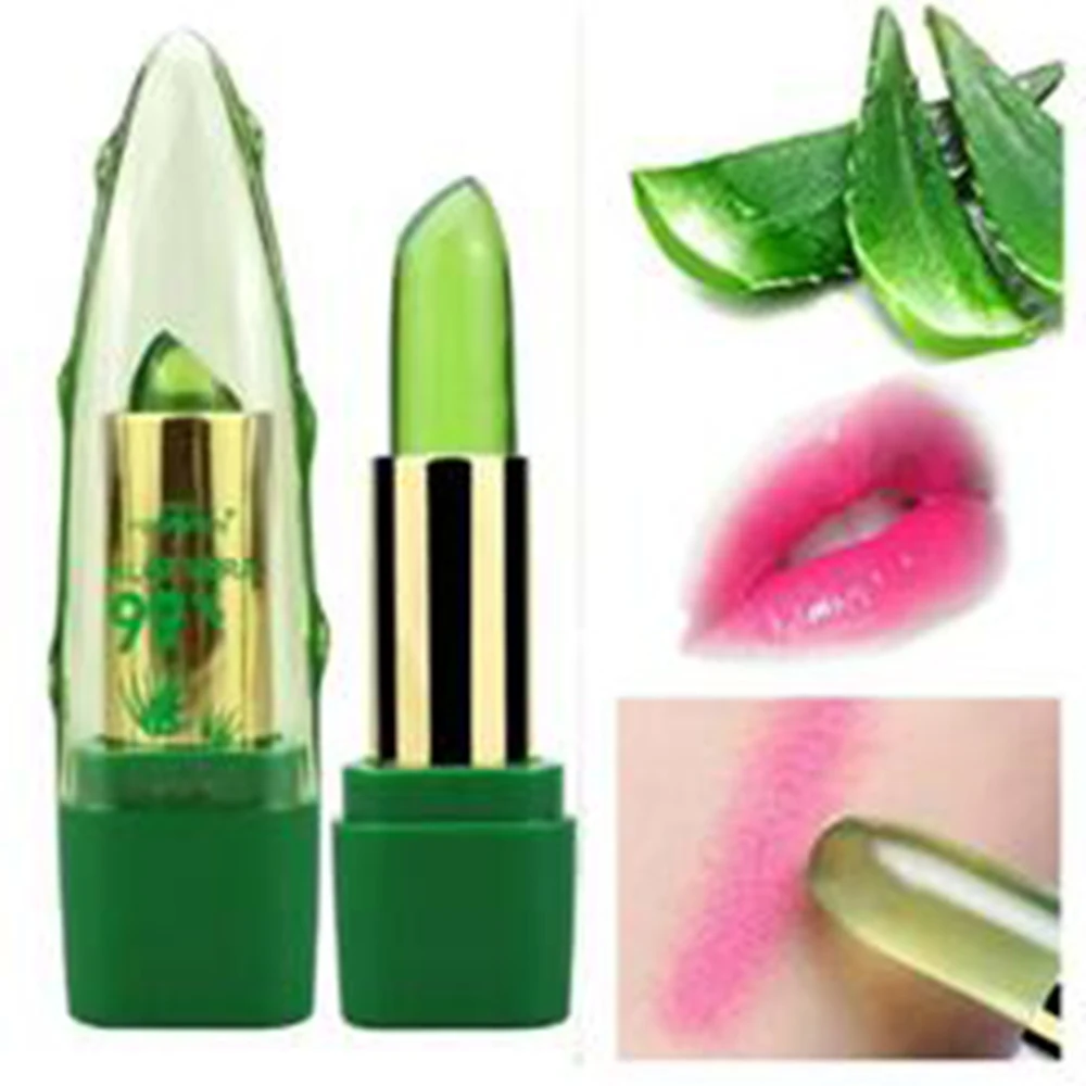 

Natural Aloe Vera Temperature Color Changing Lip Balm Long Lasting Moisturizing Lipstick Makeup Protection Lip Balm Care Makeup