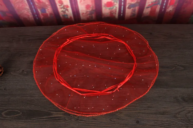 

50pcs diameter 40cm red Round Organza Bag Drawstring jewelry packaging bags for Wedding/gift/food/candy/Christmas Yarn bag