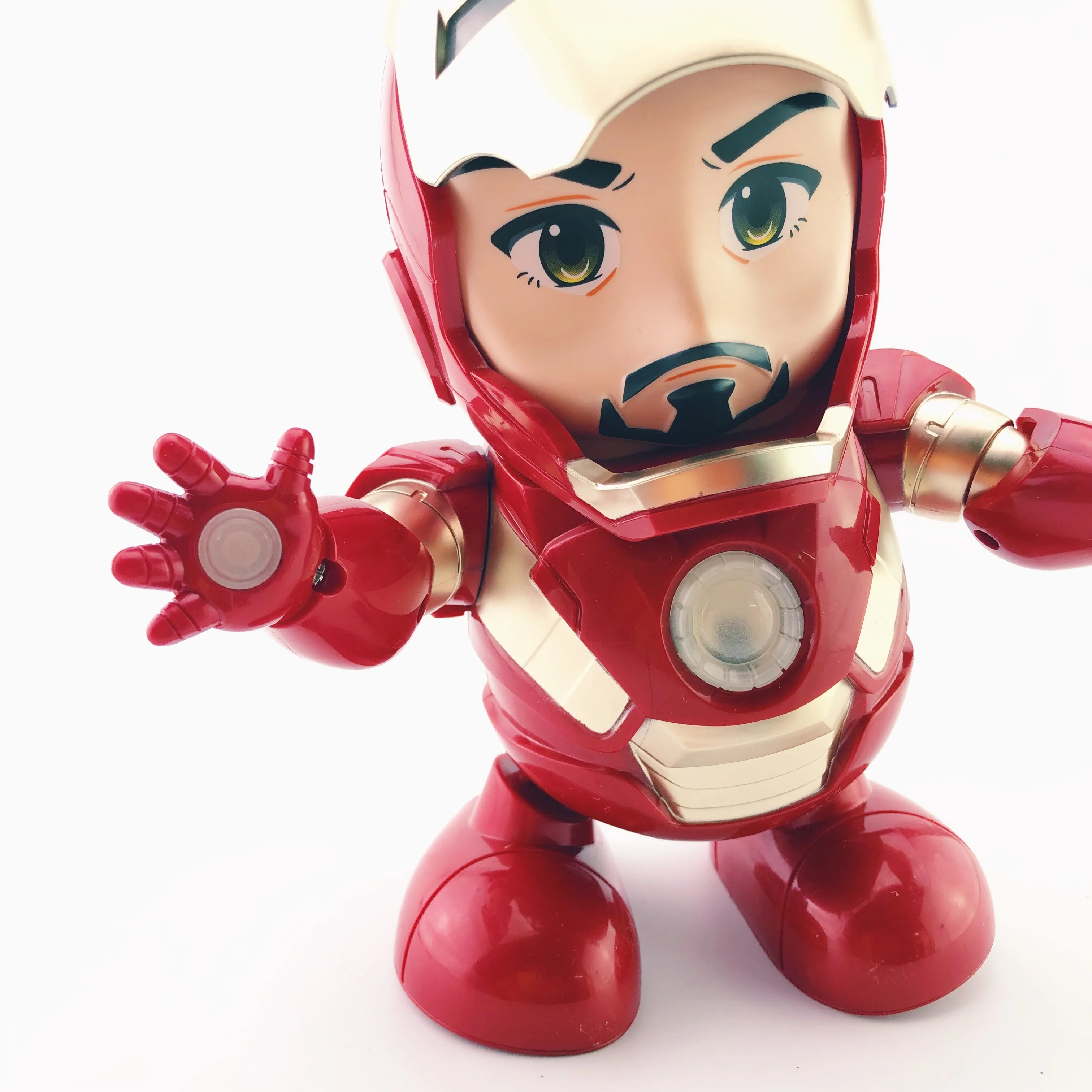 Dance Iron man in action figure toys 7 inch Iron Man Robot Marvel Avengers with light and music anime figure Robot pop hot toys