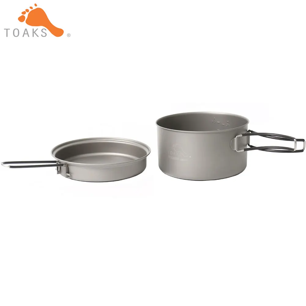 TOAKS CKW-1350 de Camping al aire libre Pan senderismo utensilios de cocina mochila cocina Picnic tazón olla Pan con plegado manejar