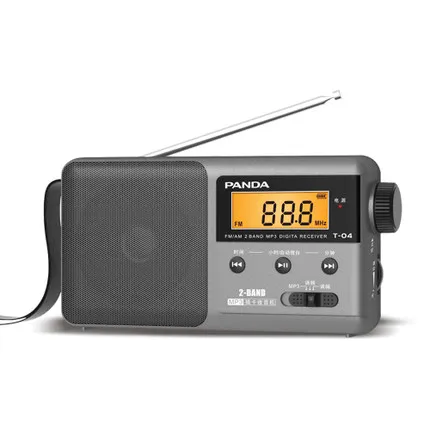 Оригинальный панда T 04 цифровой дисплей TF картой FM AM двух Диапазонный литиевая