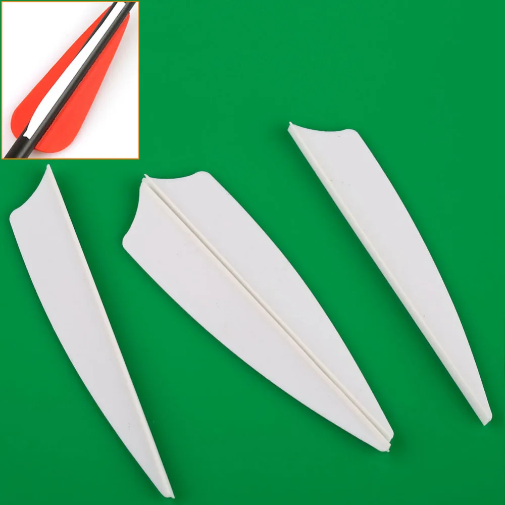 50pcs 3'' Plastic Shield-shaped Hunting Arrow Vane TPU Fletching for Bow Archery 