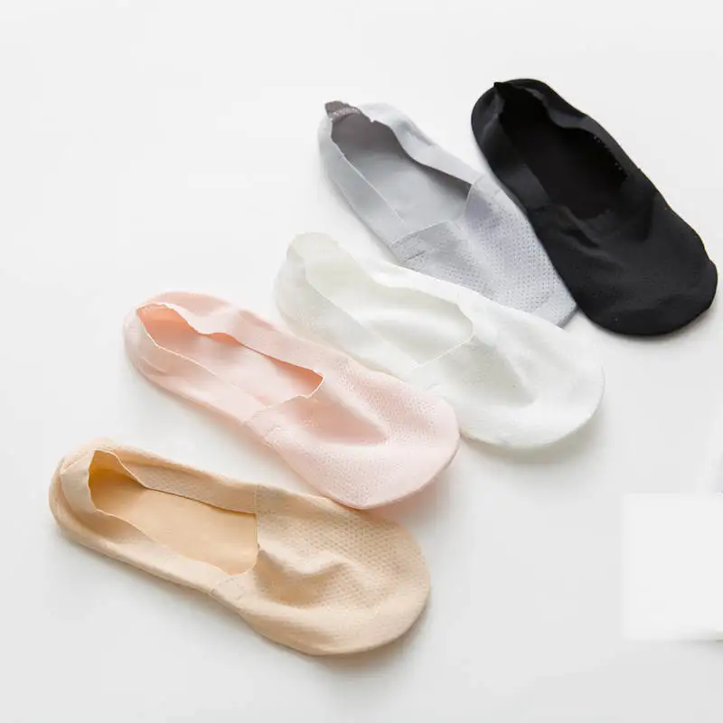 

10 Pairs Mesh Socks Women Summer Spring Invisible Ankle Socks 20pcs Girls Thin Antiskid Low Cut Boat Socks Solid Socks Slipper