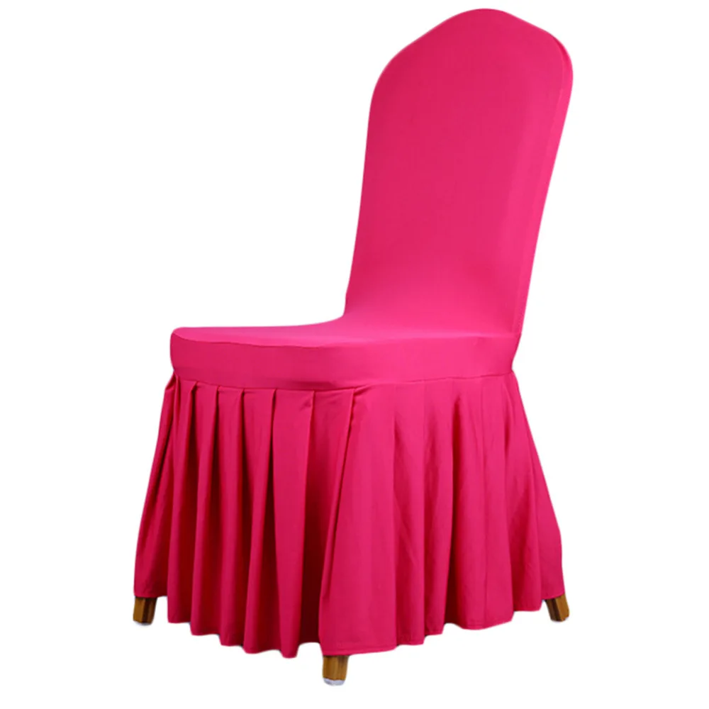 Свадебный Банкетный стул Протектор Чехол Декор 10 цветов плиссированная юбка стиль чехлы на стулья эластичный спандекс высокое качество