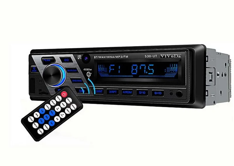 1 Din 12 V Bluetooth разъём подачи внешнего сигнала Aux-in FM Hi-Fi автомобиль радио автомобиля аудио Steoro дистанционного Управление автомобильный стерео
