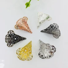 20 шт./лот, 6 цветов, 23*28 мм, медные филигранные бусины в виде цветка, колпачки s, разъемы, подходят для изготовления ювелирных изделий для волос, Цветочные бусины, колпачки