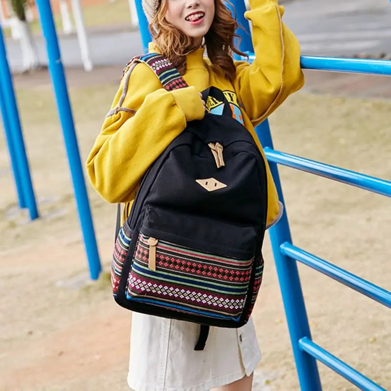 

Vintage Printing Backpack Unisex Canvas Laptop Rucksack Travel School Bags