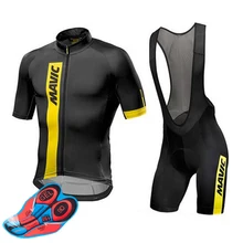 

Team Mavic Cycling Jersey Set Summer Pro Cycling Short Sleeves Jerseys+GEL Pad Bibs Shorts Breathable Quick Dry bike Clothes