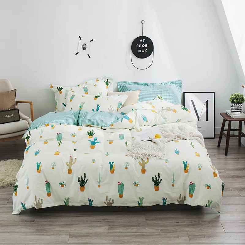 Dreamort хлопок в пасторальном стиле 4 шт. queen King size постельный комплект простыня+ пододеяльник+ наволочка