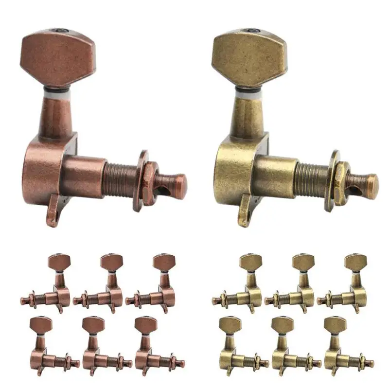 6pcs Vintage Style Copper Acoustic Guitar Tuning Pegs Tuners Machine