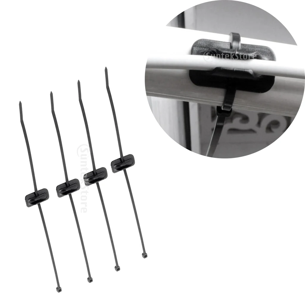 4pcs Bike Bicycle Motorbike Hydraulic Oil Cable Guide Adhesive Base Clips Brake Shifter Lines Housing Zip Tie