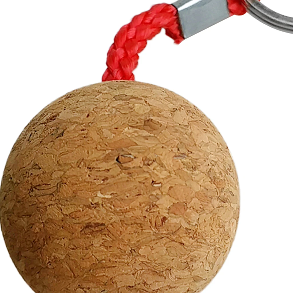 3.5cm Single Ball Cork Keyring Buoyant Key Ring Marine Sailing Boat Float Accessories Water Sports
