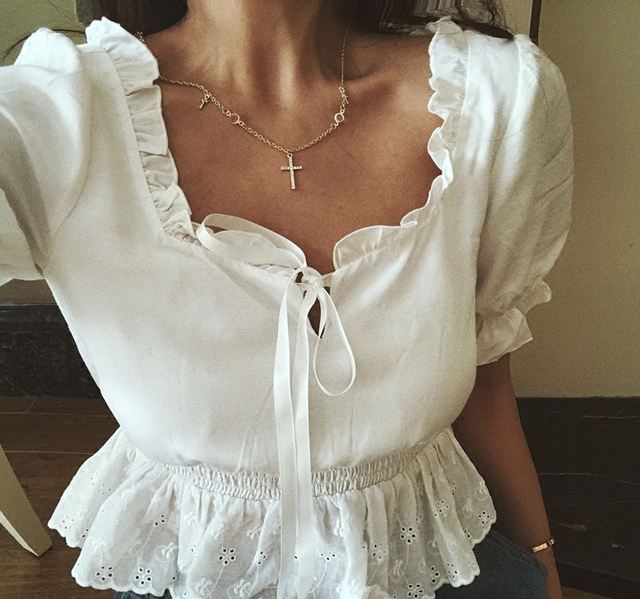 Spliced Lace Bateau Collar Solid Color Top