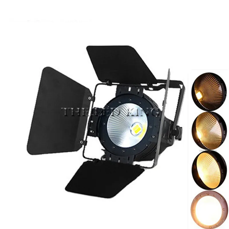 

2019 Latest LED Par COB 300W With Barn Door High Power Aluminium Case Stage Lighting with 2 in 1 COB ,cool white and warm white