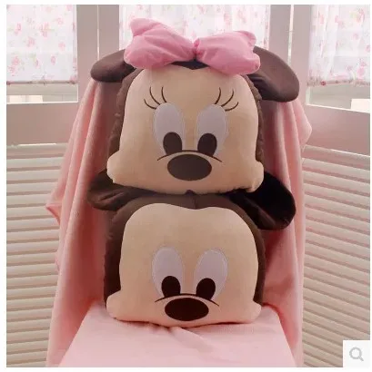 

Candice guo plush toy stuffed doll cute Minnie mickey lovely rest office air multi-function pillow cushion blanket birthday gift