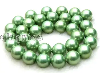 

SALL AAA GRADE Green Round 12mm shell PEARL strands 15"-los386 Wholesale/retail Free shipping