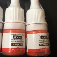 5 бутылочек Оранжевый Красный Профессиональный вакуумный эзептический макияж микро пигментная Косметика цвет постоянный пигмент для перманентного макияжа