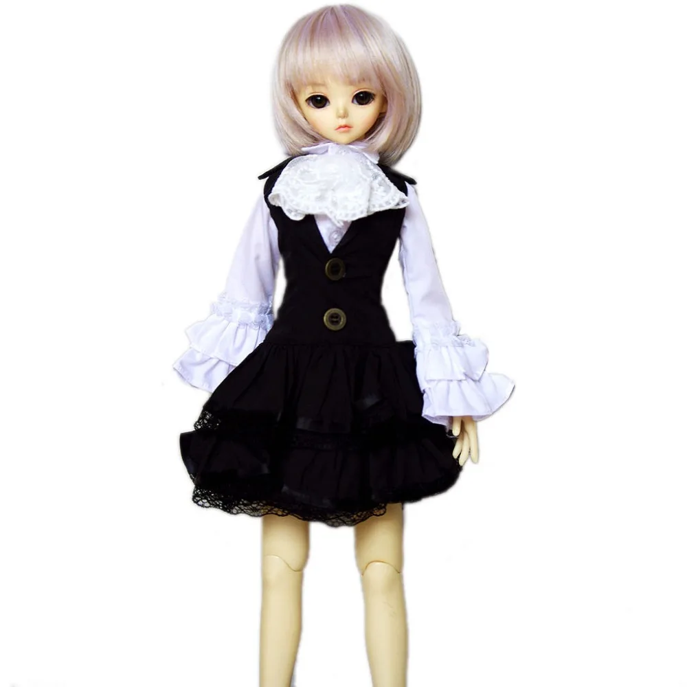 

[wamami] 243# 1/4 BJD MSD Doll Black Dress White Shirt Attached Lace Collar