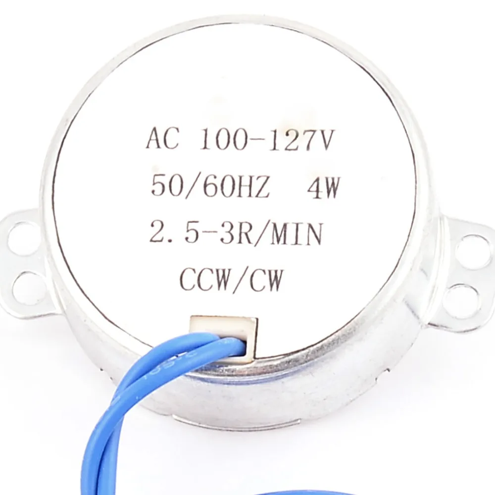 

UXCELL(R) 1Pcs AC 100-127V Synchronous Motor CCW/CW Direction 4W 50/60Hz Frequency 2.5-3RPM AC Motor Accessories Supp