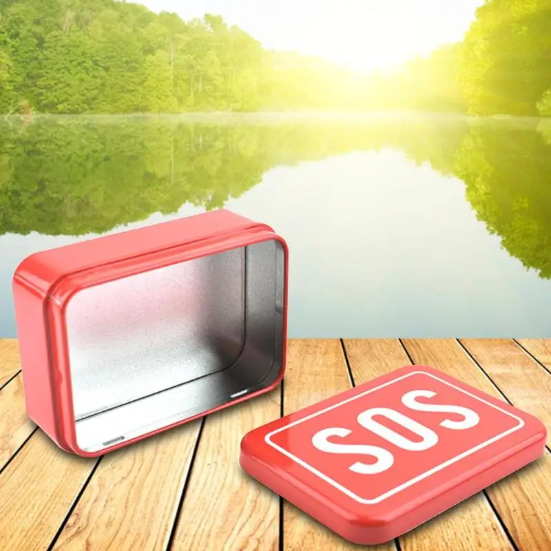 Mini SOS Survival Iron Box Field Survival Storage Kit for Outdoor Emergency