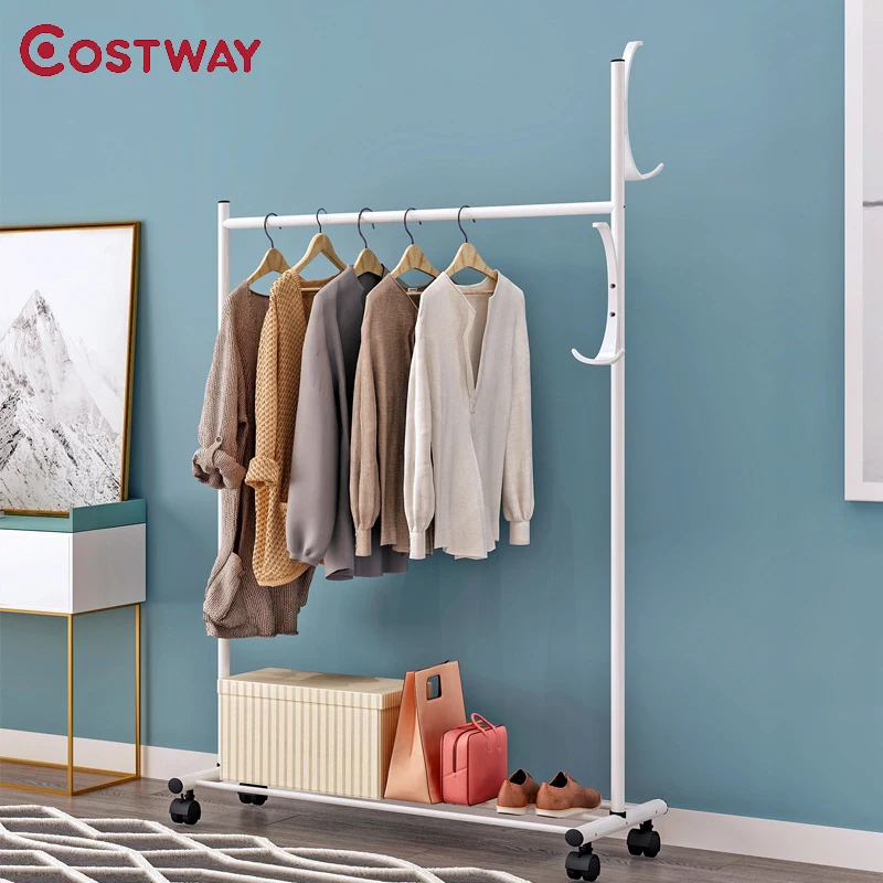 COSTWAY شماعات ملابس معطف رف الطابق شماعات خزانة لتخزين الملابس الملابس تجفيف رفوف بورت manteau kledingrek perchero دي فطيرة