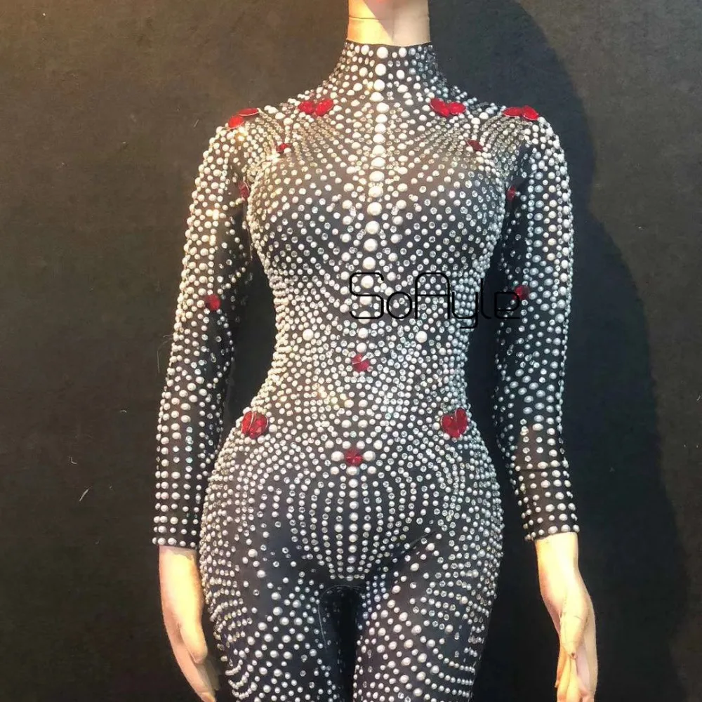 Spectacle Salopette Femmes Discothèque 2019 Noir Body Chanteuse Perles De Livraison Déguisement Extensible Leggings Soayle Strass qxZwYX7cff