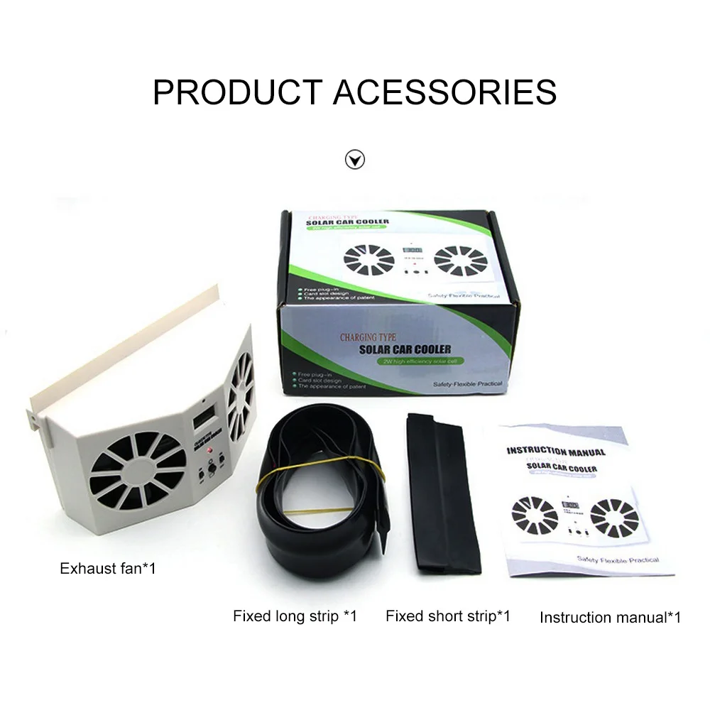 Finestra dell'auto dispositivo di raffreddamento della ventola di scarico automatico presa d'aria ad energia solare raffreddamento freddo presa d'aria condizionatore ventilatore sistema di raffreddamento del radiatore - Image 6