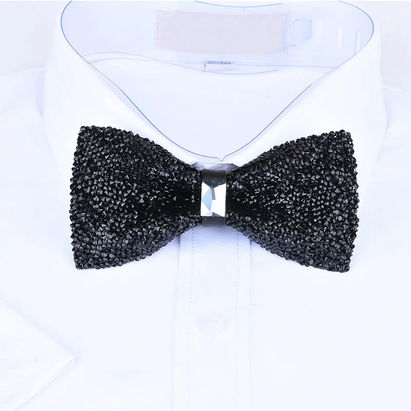 Men Neck Tie Bow Tie Crystal Bling Butterfly Knot