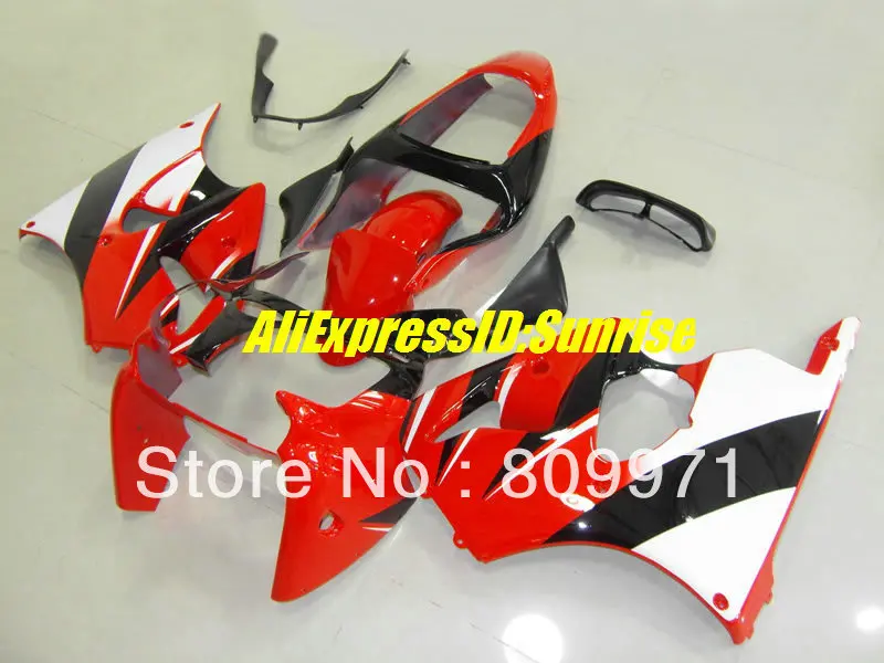 

Injection mold Fairing kit for KAWASAKI Ninja ZX6R 636 2000 2001 2002 ZX 6R ZX6R 00 01 02 Red black Fairings set+Gifts