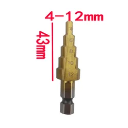 

The Pagoda Shape HSS Hex Shank Pagoda Metal Steel Step Drill Bit Hole Cutter Cut Tool A Single Pack 4-12mm