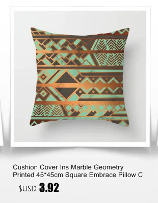 Modern Concise Pillow Cover Case Office Cushion Set Pink Colour Geometry Printing Decoration Home Furnishing Articles