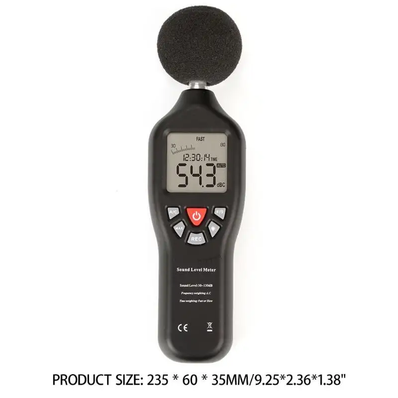 30-130dB Mini Sound Level Meters Decibel Meter Logger Noise Audio Detector