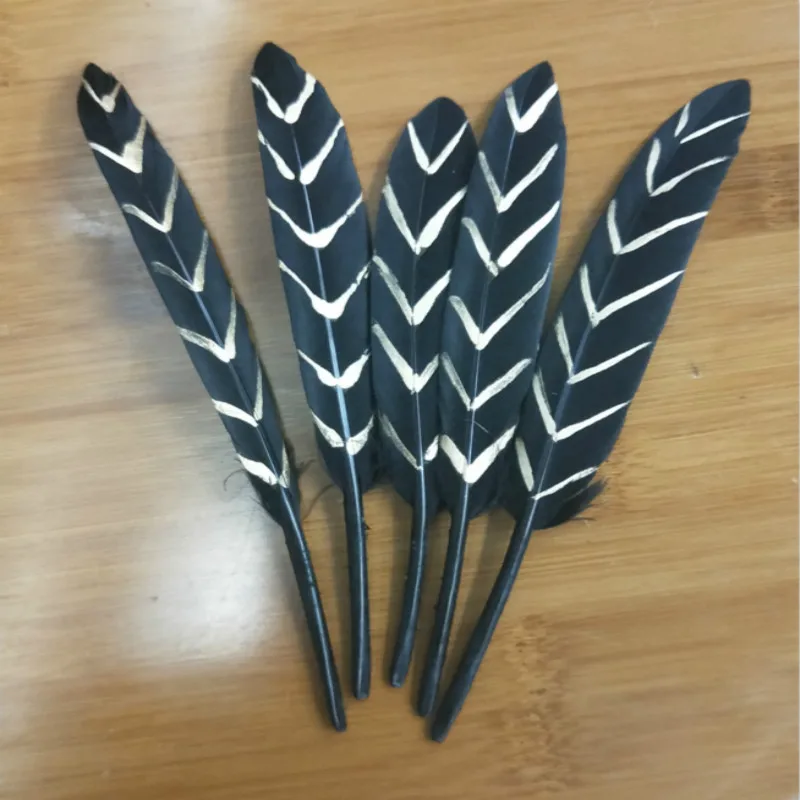50pcs x 10-15cm GOLD Dipped Feathers Gold Stripe painted Duck Cocottes for craft/millinery/flyfishing BULK/WHOLESALE | Дом и сад