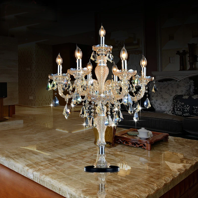Modern Crystal Table Lamp for Living Room Crystal Bedside Lamp Dining Table Light Modern Decorative Table Lamps for Bedroom