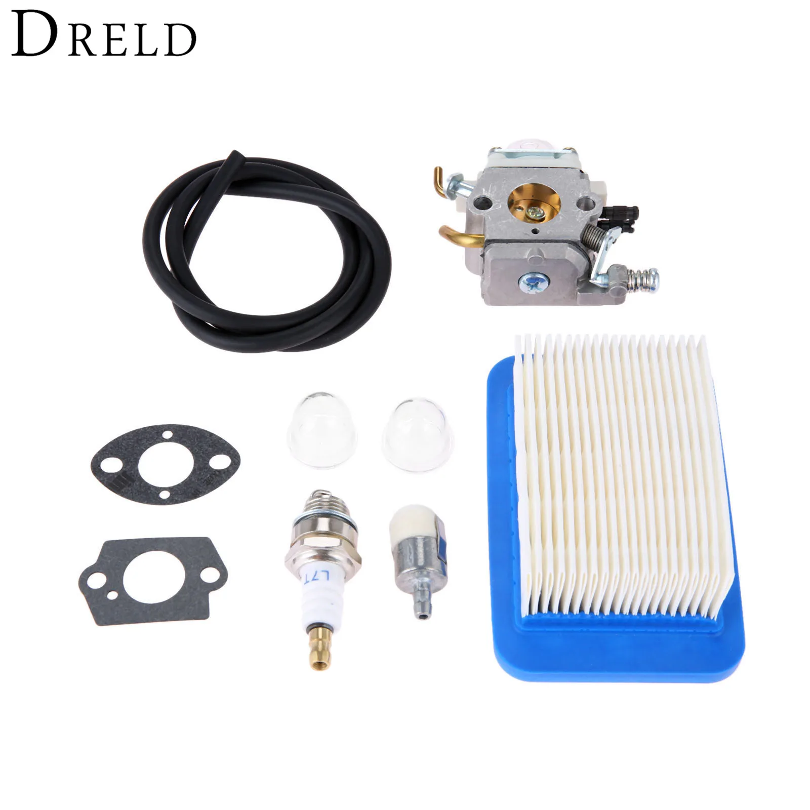 

DRELD Carburetor Carb with Gasket Air Filter Line Spark Plug Primer Bulb Kit for ECHO PB403H PB403T PB413H Chainsaw Leaf Blower