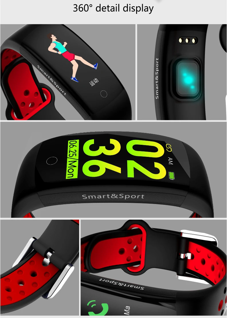 Q6S Smartband цвета 3D динамический монитор сердечного ритма кровяного давления умный Браслет Водонепроницаемый спортивный фитнес часы