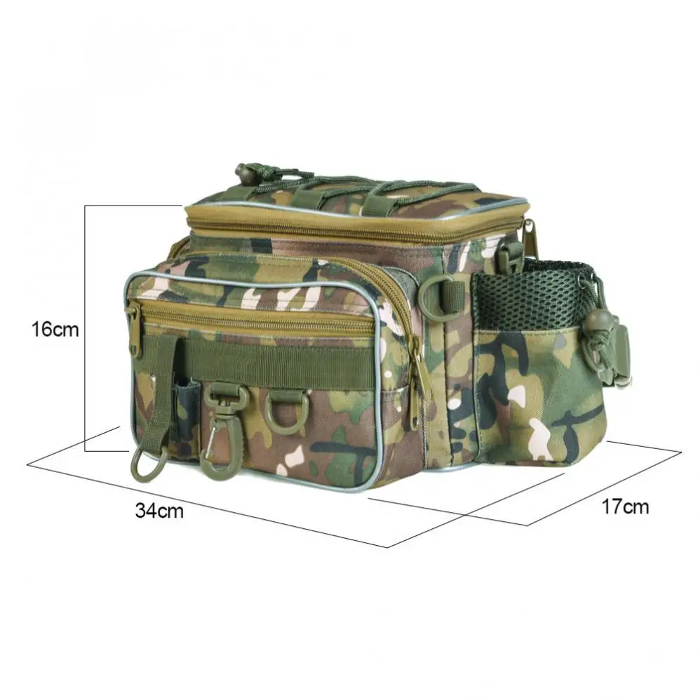 Camuflagem ao ar Bolsa de Pesca Bolsa de Armazenamento Durável Livre Cintura Ombro Mensageiro Carretel Pesca Isca Fotografia Câmera 34x17x16 cm 8 cintura ombro mensageiro saco de pesca carretel