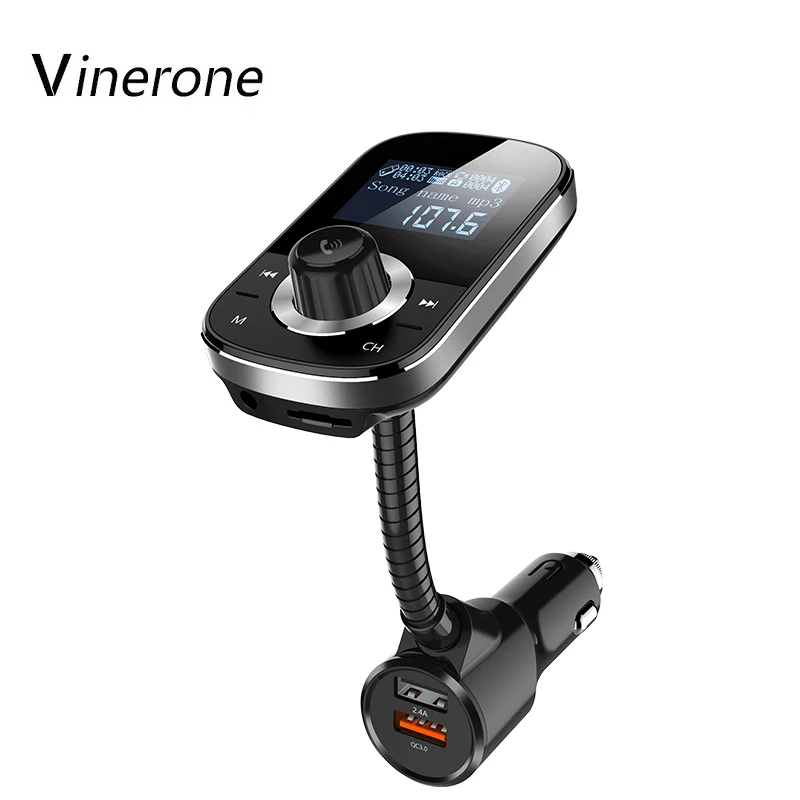 Vinerone Bluetooth FM Transmitter Car Kit Handsfree Calling 5V 2.4A