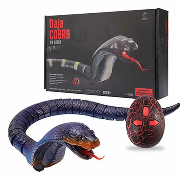 Blue cobra Новинка Rc змея Naja Cobra Viper пульт Дистанционного Управления Робот животное игрушка с USB кабелем Забавный ужасающий Рождественский подарок для детей - Цвет: Blue cobra