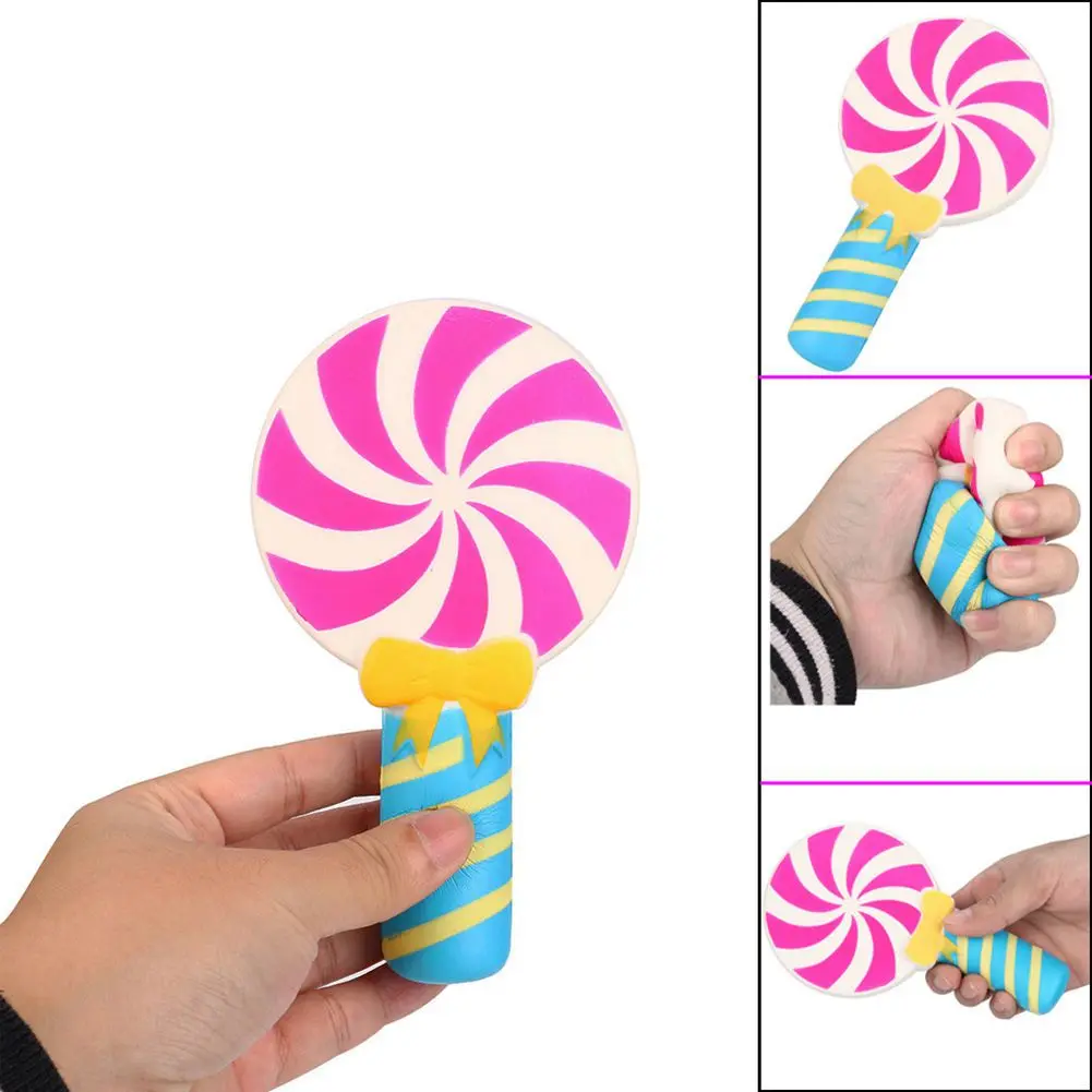 

LCLL-Kawaii Colorful Candy Squishy Slow Rising Pendant Strap Soft Squeeze Cream Scented Bread Cake Kid Toy Gift