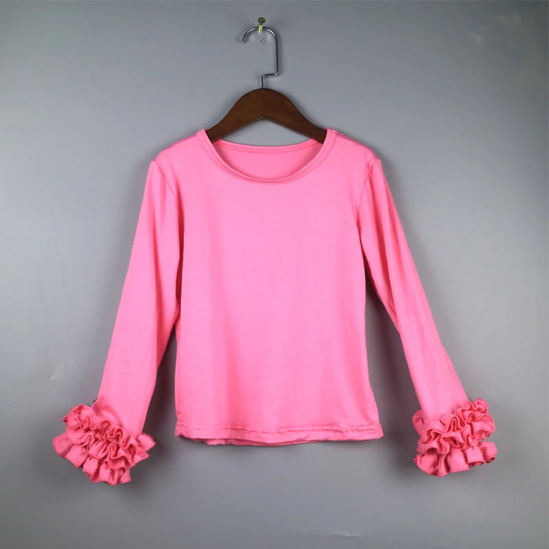 pink ruffle sleeve blouse