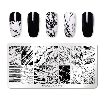 

NICOLE DIARY Nail Art Stamping Plates Geometric Flowers Nail Art Stamp Stencil Template Tools