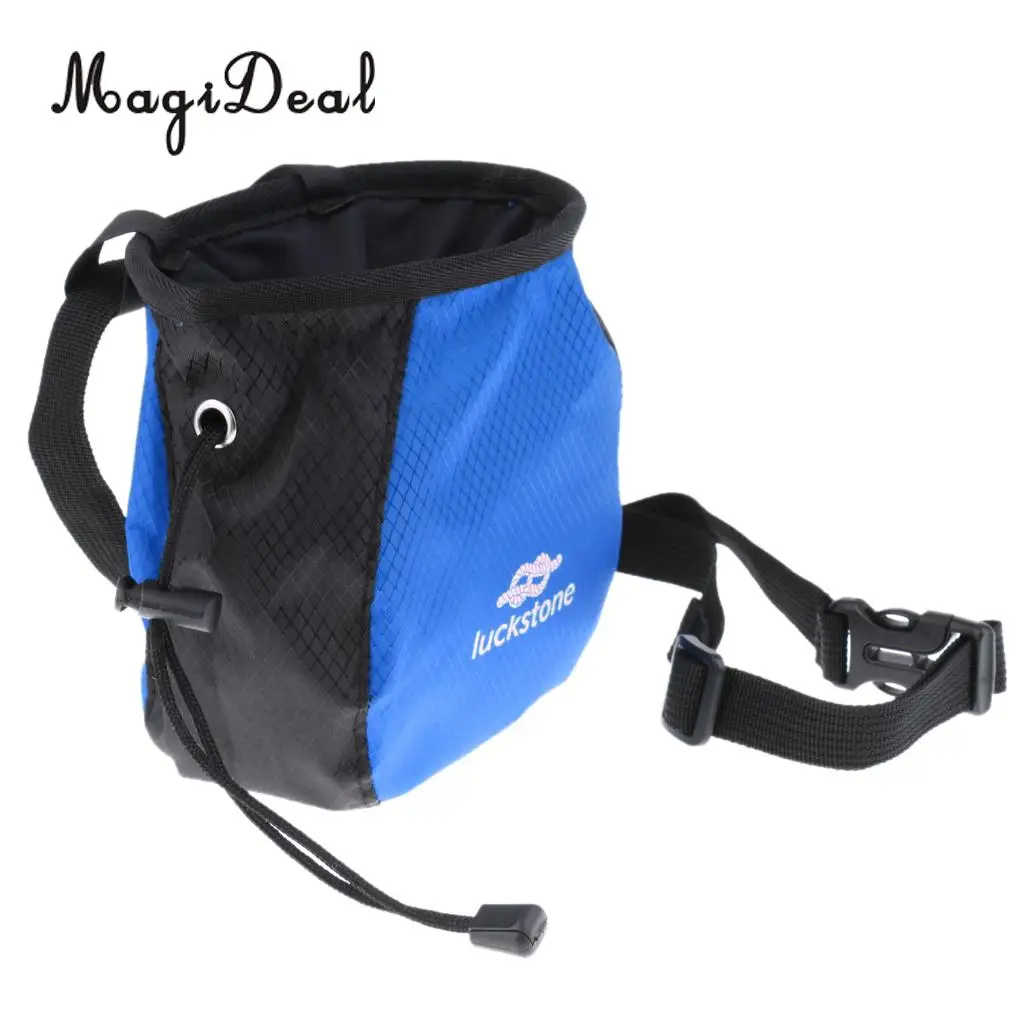 MagiDeal Chalk Bag Storage Pouch for Rock Climbing Gym with Drawstring and Adjustable Waist Belt 